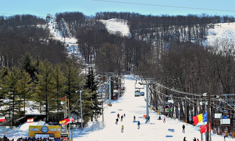 People enjoying the great skiing resorts in New Jersey