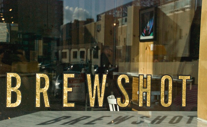 A window shot of the Brewshot coffe in New Jersey
