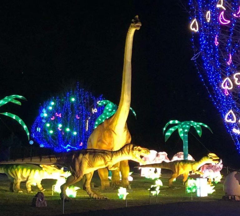 Image of the Dinosaur display at the Vernon Lights Festival