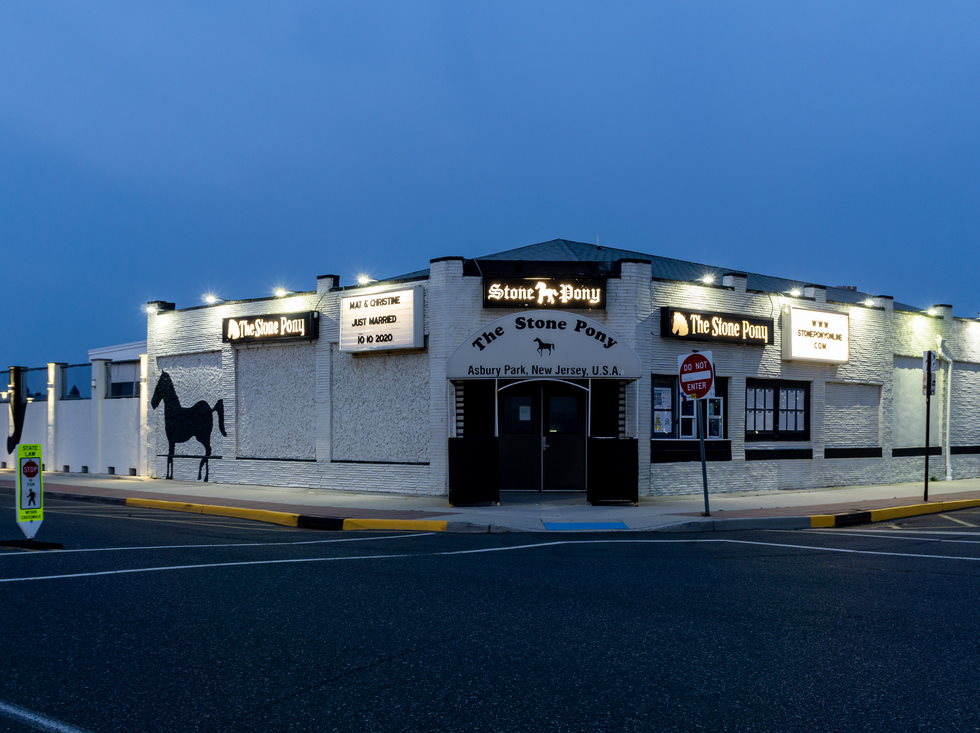 Image of the Stone Pony early in the morning as it is just starting to get light out