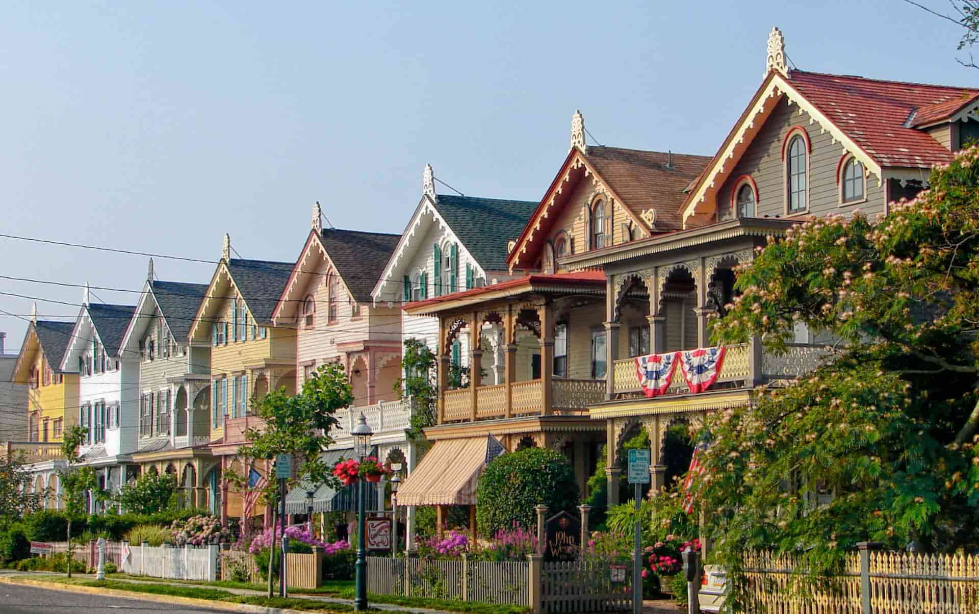 Image of some Victorian homes in Cape May NJ