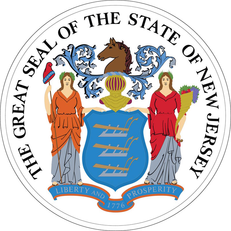 Official current vector great seal of the Federal State of New Jersey, USA