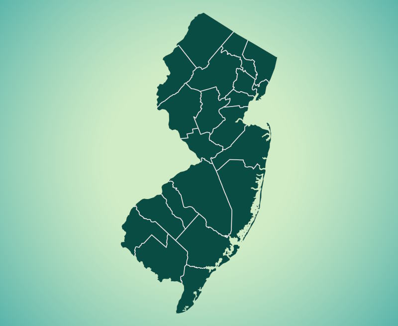 Vector image of a map of NJ