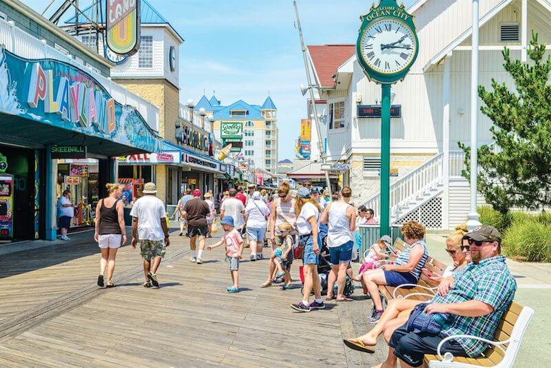 People roaming in Ocean City of Boardwalk