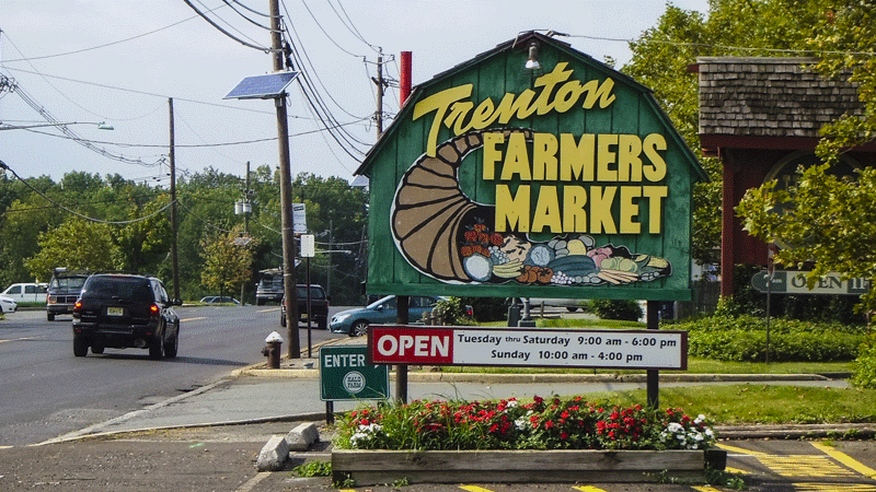 Trenton Farmer Market Entrance Board and sign