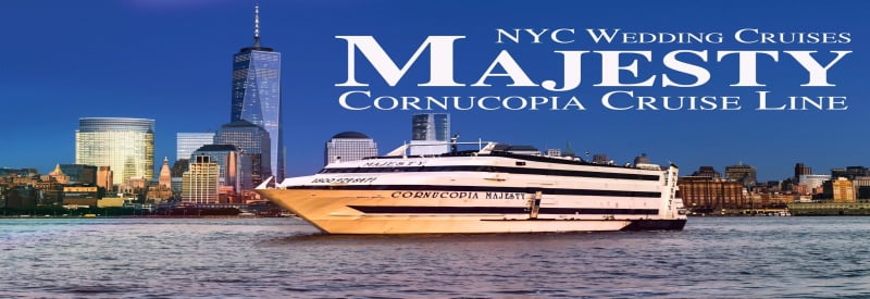 Photo of Cornucopia Cruise Lines boat sailing in calm blue waters in Perth Amboy NJ.