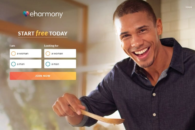 Image of the eHarmony dating site