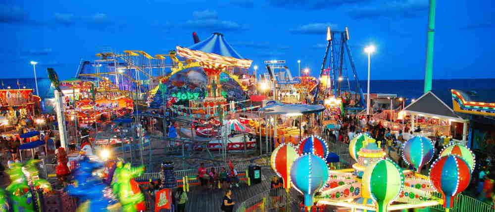 Ariel Image of the rides at casino pier in Seaside Heights NJ