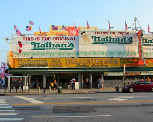 Nathan's Famous Hot Dogs in Coney Island NY