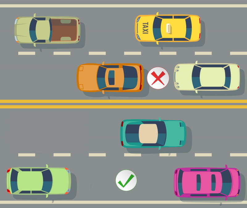 Safe following distances for cars in NJ