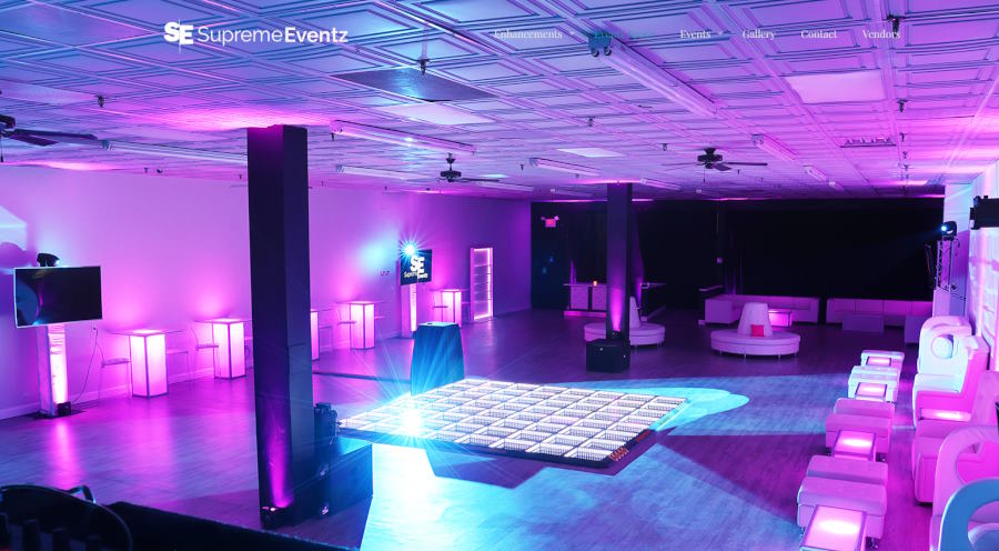 Image if the Supreme Eventz event space showing that it truly is thebest place to have a birthday party in NJ