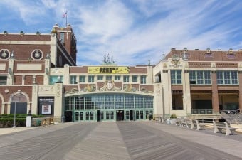 Photo of the front of the Asbury Park boardwalk entrance as part of the New Jersey Shore