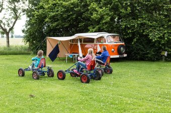 Image of kids riding bicycles at a campground in NJ