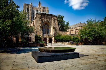 Image of a building and fountain in Connecticut showing one of the cool NJ day trips