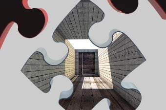 Illustration of the entrance of an escape room in NJ