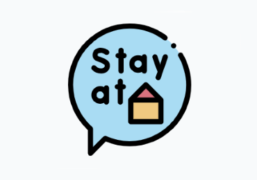 Image of a callout  that says stay at home representing Virtual at home activities and events in NJ